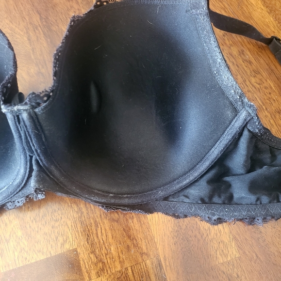 Worn Black Push Up Underwire Bra Size 38DD by Mierside. - Picture 5 of 7